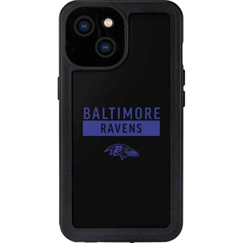 NFL Baltimore Ravens Black Performance Series iPhone 15 Waterproof Case